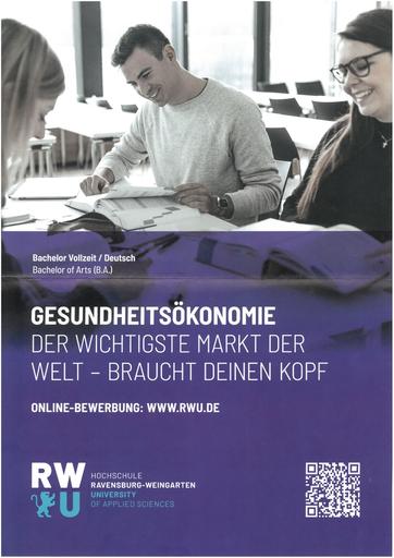 Hochschule Ravensburg-Weingarten Bachelor Gesundheitsökonomie